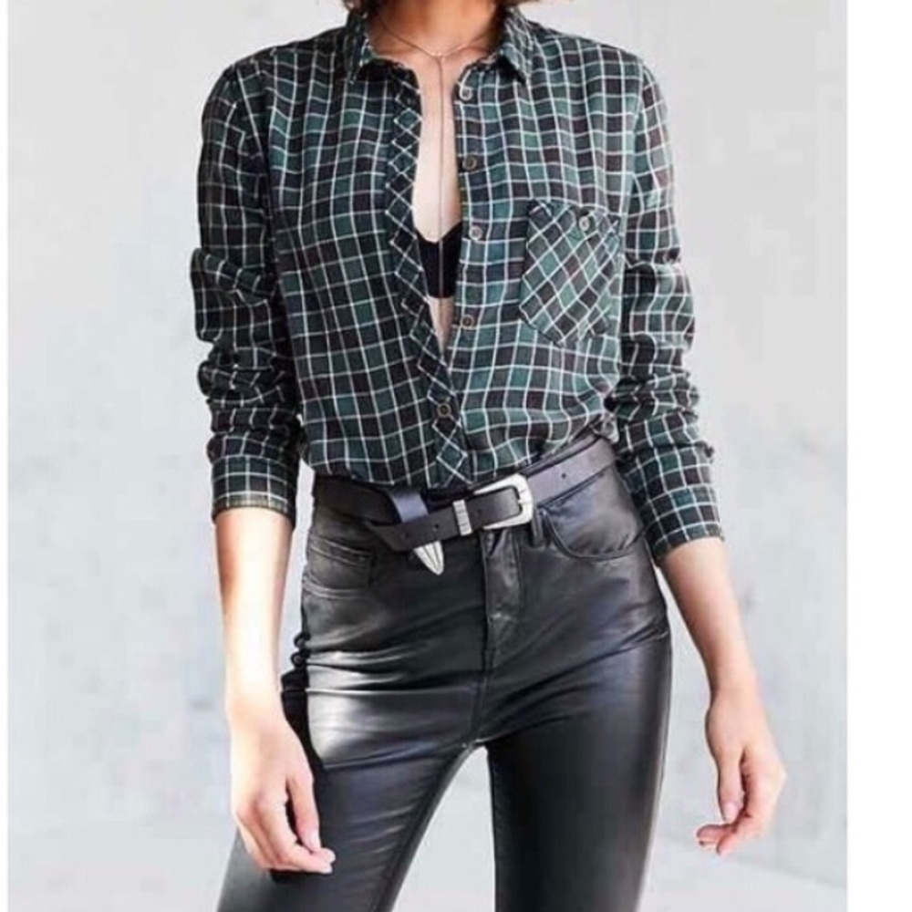 BDG Urban Outfitters Green and Black Plaid Flannel